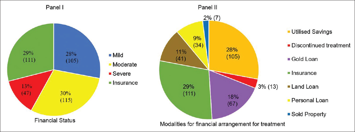 Degree of financial stress and sources of money for treatment.