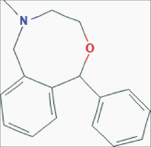 Chemical structure of nefopam (Image source: National Center for Biotechnology Information. PubChem Compound Database; CID = 4450, https://pubchem.ncbi.nlm.nih.gov/compound/4450, [accessed Dec 31, 2018]).